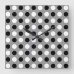 Dusty Gray Polka Dots Square Wall Clock at Zazzle