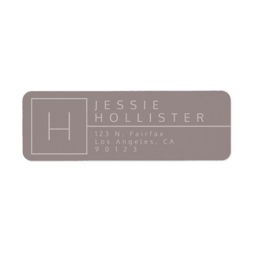 Dusty GraySilver Rust Monogrammed Return Address Label