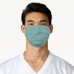 Dusty Green and Cream Groom Wedding Adult Cloth Face Mask
