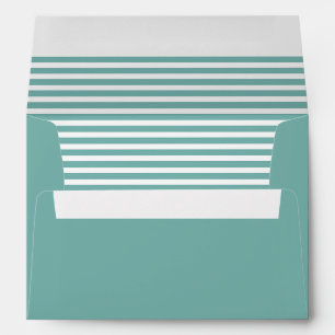 Dusty Green and White Striped  Envelope