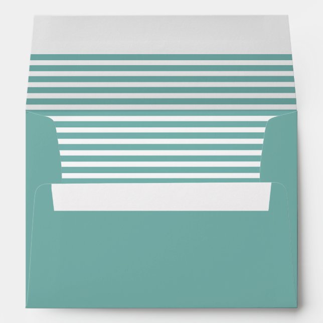 Dusty Green and White Striped  Envelope (Back (Bottom))