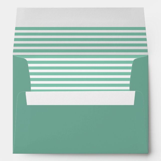 Dusty Green and White Striped  Envelope (Back (Bottom))