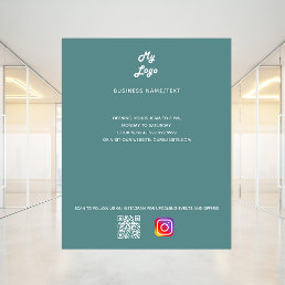 Dusty green business logo qr code instagram flyer