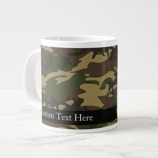 Dusty Green Camo Giant Coffee Mug (Front Left)