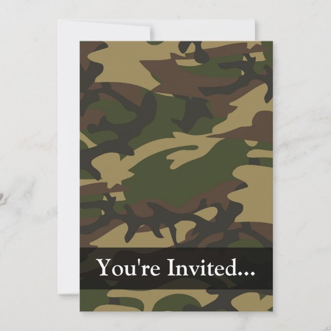 Dusty Green Camo Invitation (Front)