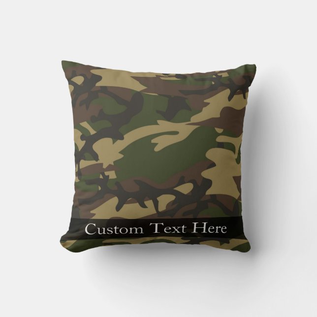 Dusty Green Camo Throw Pillow (Front)