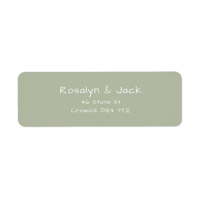 Dusty Green Casual Handwriting Address Labels (Front)