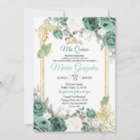 Emerald Green Acrylic Quinceanera Invitation Cards With, 57% OFF