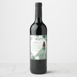 Dusty Green Dresses Quinceañera Crown Birthday Wine Label