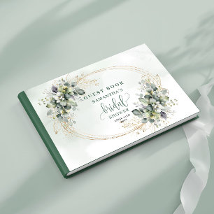 Dusty Green Eucalyptus Bridal Shower Guest Book