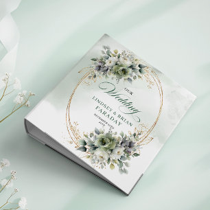 Dusty Green Eucalyptus Greenery Wedding Memory Alb 3 Ring Binder