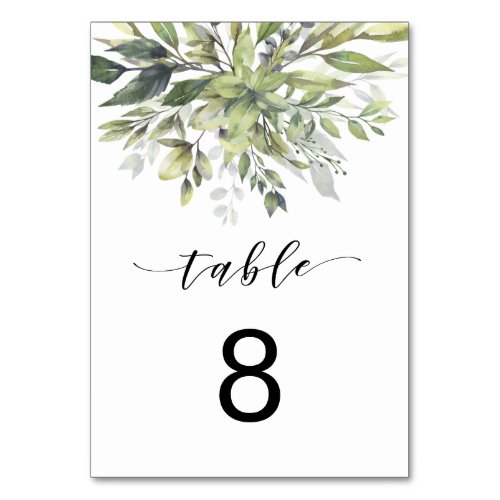 Dusty Green Eucalytus Table Number