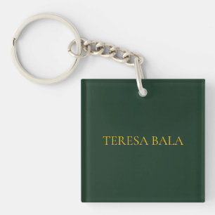 dusty green keychain, minimalist name keychain, mo keychain