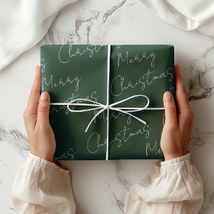 Dusty Green Merry Christmas Wrapping Paper