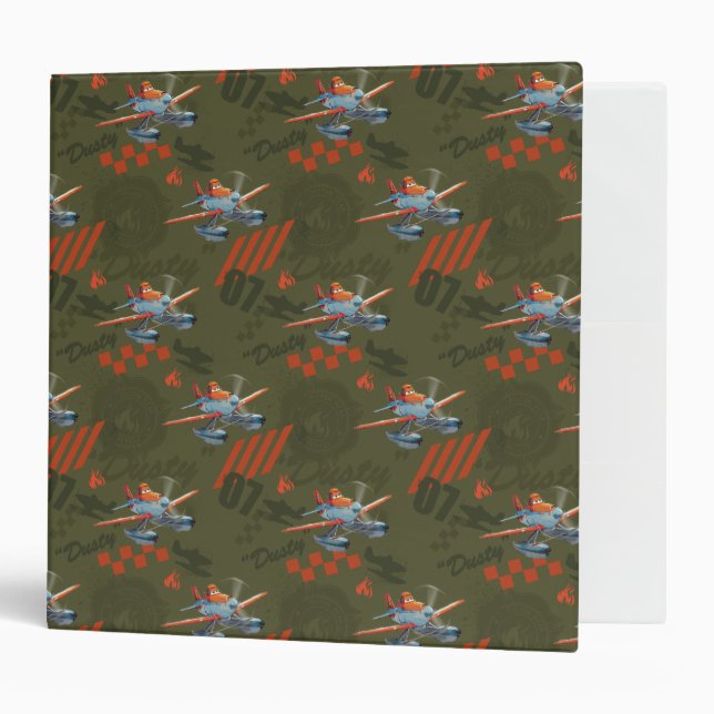 Dusty Green Pattern 3 Ring Binder (Front/Inside)