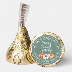 Dusty Green Pumpkin Happy Thanksgiving Hershey®'s Kisses®