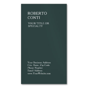 Dusty Green Unique Plain Minimalist Business Card Magnet