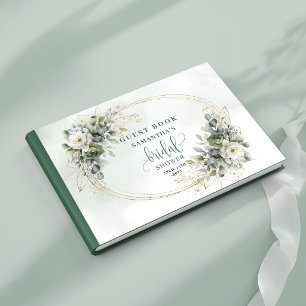 Dusty Green Watercolor Bridal Shower Guest Book