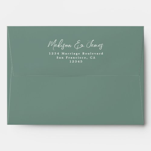 Dusty Green Wedding Return Address Envelope