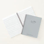 Dusty Grey Wedding Plans Notebook<br><div class="desc">Simple dusty grey spiral notebook. Calligraphy on the front,  background color covers both sides with a small black heart on the back. Perfect for wedding notes,  making plans and memory keeping. Kimberly Brett.</div>