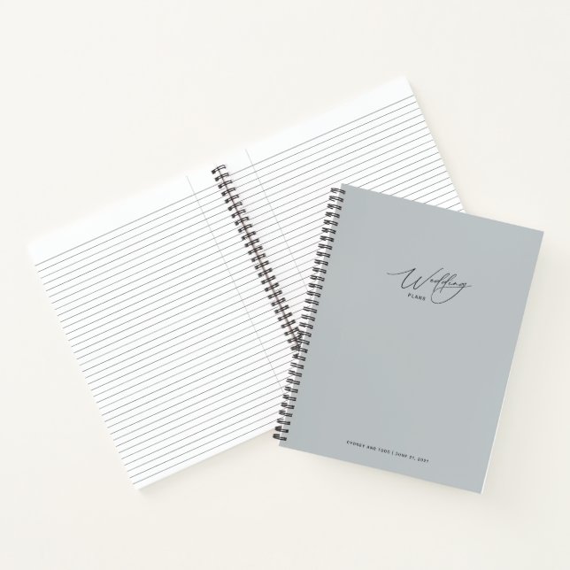 Dusty Grey Wedding Plans Notebook (Inside)