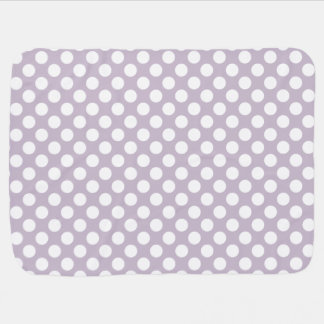 Dusty Lavender and White Polka Dots Baby Blanket