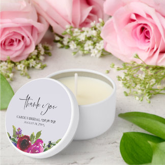 Dusty Lavender Floral Bridal Shower Mini Candle Favors