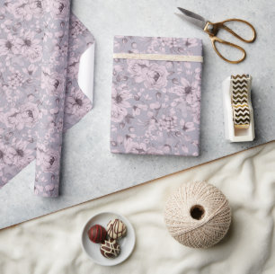 Dusty Lavender Floral Wrapping Paper