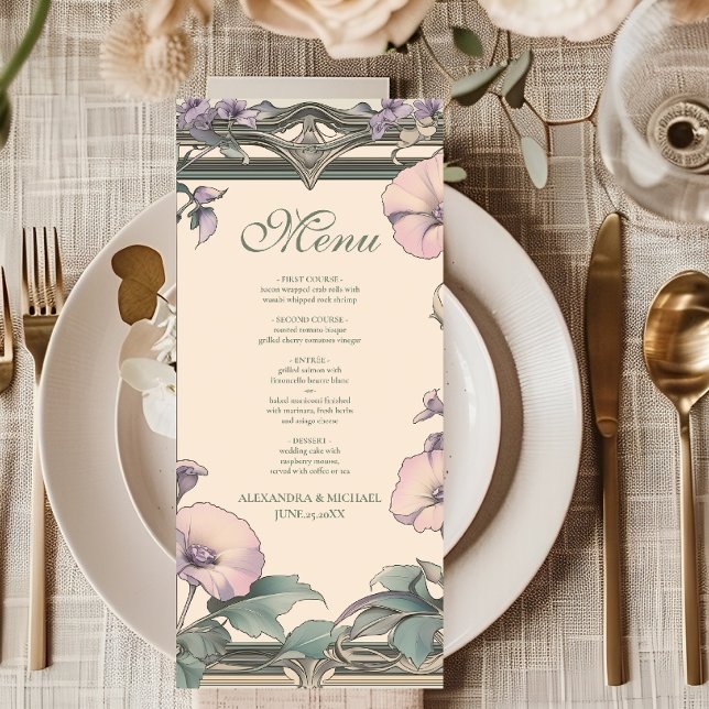 Dusty Lavender Frame wedding Menu (Creator Uploaded)