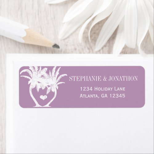 Dusty Lavender Purple Beach Destination Wedding Label