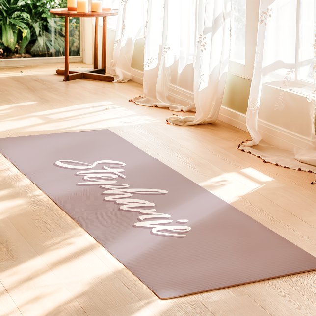 Dusty Lavender Purple Custom Name Simple Yoga Mat (Creator Uploaded)