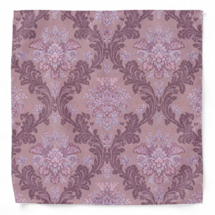 Dusty Lavender Rose Mauve Lilac Elegant Damask Bandana