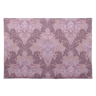 Dusty Lavender Rose Mauve Lilac Elegant Damask Cloth Placemat
