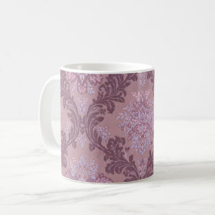 Dusty Lavender Rose Mauve Lilac Elegant Damask  Coffee Mug