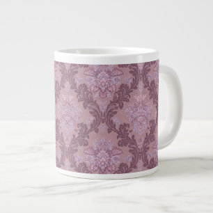 Dusty Lavender Rose Mauve Lilac Elegant Damask Giant Coffee Mug