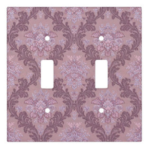 Dusty Lavender Rose Mauve Lilac Elegant Damask Light Switch Cover