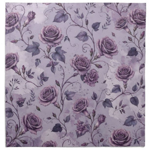Dusty Lavender Rose Moody Dreamy Hues Floral  Cloth Napkin