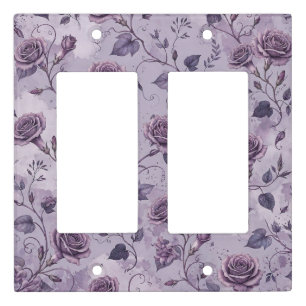 Dusty Lavender Rose Moody Dreamy Hues Floral Light Switch Cover