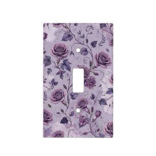 Dusty Lavender Rose Moody Dreamy Hues Floral Light Switch Cover