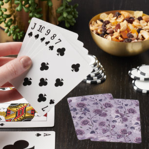 Dusty Lavender Rose Moody Dreamy Hues Floral Poker Cards