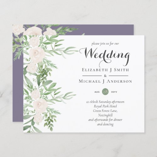 Dusty LAVENDER Sage Floral BUDGET WEDDING Invites