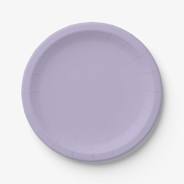Dusty Lavender Solid Color Paper Plates (Front)