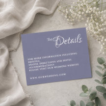 Dusty Lavender Wedding Details Enclosure Card