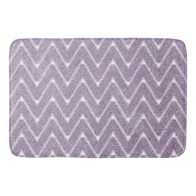Dusty Lilac Chevron Pattern Bath Mat (Front)