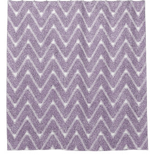 Dusty Lilac Chevron Pattern Shower Curtain