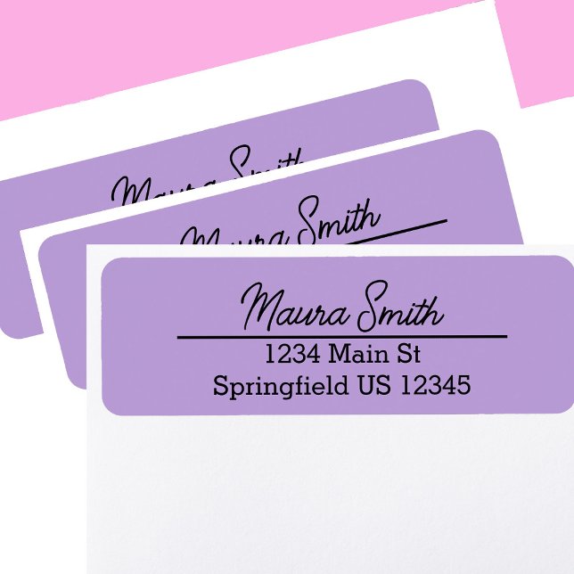 Dusty lilac purple minimalist return address label (Creator Uploaded)
