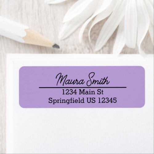 Dusty lilac purple minimalist return address label