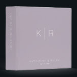 Dusty Lilac/Purple Monogram Wedding Photo Album 3 Ring Binder<br><div class="desc">This simple,  minimal,  and modern wedding photo album binder features a monogram in modern white lettering on a dusty lilac purple background. You can find matching products at my store.</div>