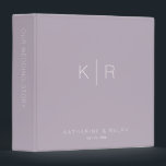Dusty Lilac/Purple Monogram Wedding Photo Album 3 Ring Binder<br><div class="desc">This simple,  minimal,  and modern wedding photo album binder features a monogram in modern white lettering on a dusty lilac purple background. You can find matching products at my store.</div>