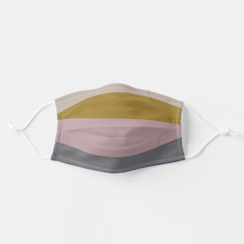 Dusty Mauve and Gray Abstract Color Block Adult Cloth Face Mask